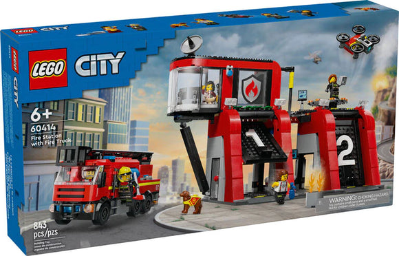 LEGO CITY FIRE STATION W/ FIRE TRUCK