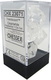 CHESSEX DICE 7PC TRANSLUCENT CLEAR WHITE