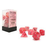 CHESSEX DICE 7PC GHOSTLY GLOW PINK SILVER