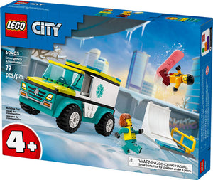 LEGO 4+ CITY EMERGENCY AMBULANCE & SNOWBOARDER