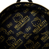 LOUNGEFLY BACKPACK HELLO KITTY 50TH METALLIC GOLD