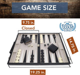 BACKGAMMON 15" BLACK LEATHERETTE BW