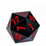 FBG DICE D20 55MM TITAN SHARP EDGE OPAQUE BLACK AND RED