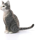 SCHLEICH CAT SITTING GREY TABBY