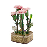 DIY MINI FLOWER KIT PINK CARNATIONS WITH LIGHTS