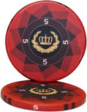 POKER CHIPS 300PC CERAMIC LAUREL CROWN 10 GRAM