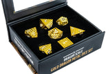 FANROLL DICE 7PC METAL D&D DRAGON SCALE GOLD