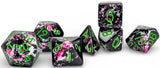 CHESSEX DICE 7PC BRUSH PAINTBALL GREEN BLACK