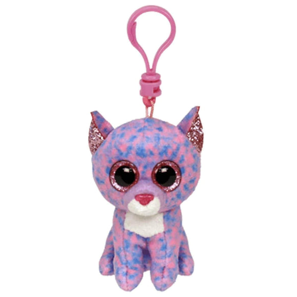 TY BEANIE BOO CLIP CASSIDY PINK CAT
