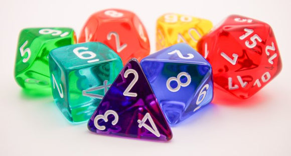 CHESSEX DICE 7PC PRISM TRANSLUCENT GM BEGINNER SET
