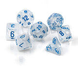 CHESSEX DICE 7PC BOREALIS ICICLE LIGHT BLUE LUMINARY