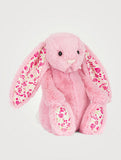JC BASHFUL LUXE BUNNY BLUSHKIN BLOSSOM ROSE MEDIUM 12"