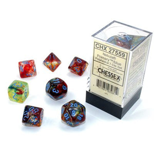 CHESSEX DICE 7PC NEBULA PRIMARY BLUE LUMINARY