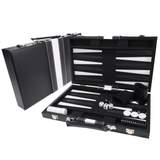 BACKGAMMON 15" BLACK GRAY WHITE