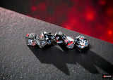 CHESSEX DICE 7PC BRUSH DARKSIDE BLUE BLACK