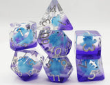 FBG DICE 7PC STEGOSAURUS BLUE