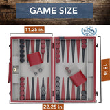 X GM BACKGAMMON 18" BURGANDY