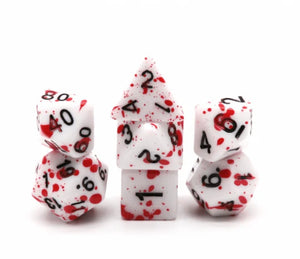 FBG DICE 7PC BLOOD SPLATTER