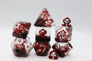 FBG DICE 7PC GRIM REAPER RED