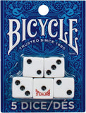 BICYCLE WHITE DICE 5 PK