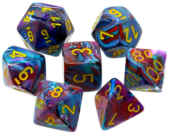 CHESSEX DICE 7PC FESTIVE MOSAIC YELLOW