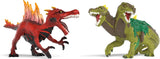 SCHLEICH ELDRADOR FIRE SAURIAN VS JUNGLE LIZARD