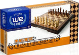 WE CHESS CHECKERS 8.5" 2IN1 WALNUT