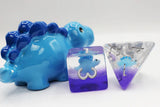 FBG DICE 7PC STEGOSAURUS BLUE