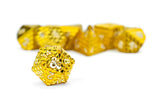 FANROLL DICE 7PC METAL D&D DRAGON SCALE GOLD