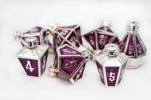 FBG DICE 7PC METAL MOONLIT LANTERN SILVERED VOIDFIRE