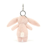 JC BASHFUL BUNNY BLOSSOM BLUSH BAG CHARM 7"