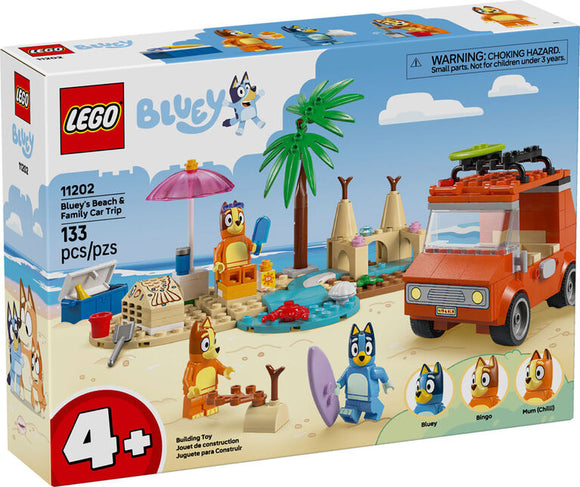 LEGO 4+ BLUEY BEACH & FAMILY CAR TRIP