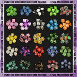 1985G MYSTERY DICE 7PC PLASTIC PREMIUM PURPLE