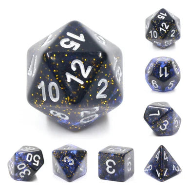 FBG DICE 7PC NIGHT SKY CLEAR