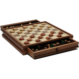 CHESS CHECKERS WOOD 15" W/ STORAGE