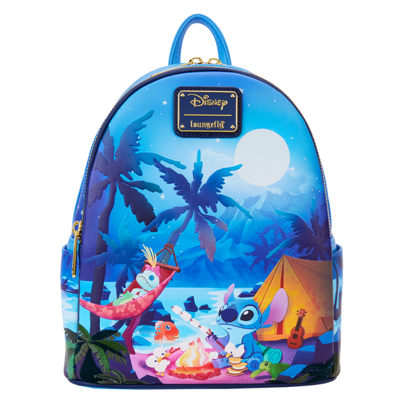 LOUNGEFLY BACKPACK DISNEY STITCH CAMPING CUTIES