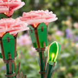 DIY MINI FLOWER KIT PINK CARNATIONS WITH LIGHTS