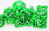 FBG DICE 7PC METAL MIND EATER GREEN