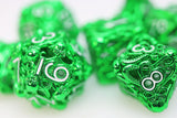 FBG DICE 7PC METAL MIND EATER GREEN
