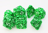 FBG DICE 7PC METAL MIND EATER GREEN