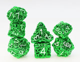 FBG DICE 7PC METAL MIND EATER GREEN