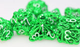 FBG DICE 7PC METAL MIND EATER GREEN