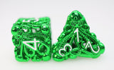 FBG DICE 7PC METAL MIND EATER GREEN