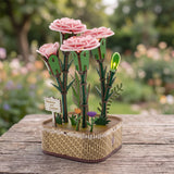 DIY MINI FLOWER KIT PINK CARNATIONS WITH LIGHTS