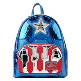 LOUNGEFLY BACKPACK MARVEL SHINE CAPTAIN AMERICA
