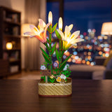 DIY MINI FLOWER KIT WHITE AND PINK LILIES WITH LIGHTS