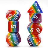 FBG DICE 7PC OPAQUE LAYERED RAINBOW