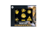 FANROLL DICE 7PC METAL D&D DRAGON SCALE GOLD