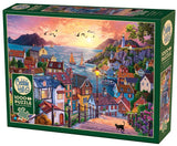 PZ 1000 CH COASTAL TOWN AT SUNSET
