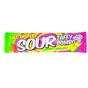FACE TWISTERS SOUR TAFFY STRAWBERRY APPLE